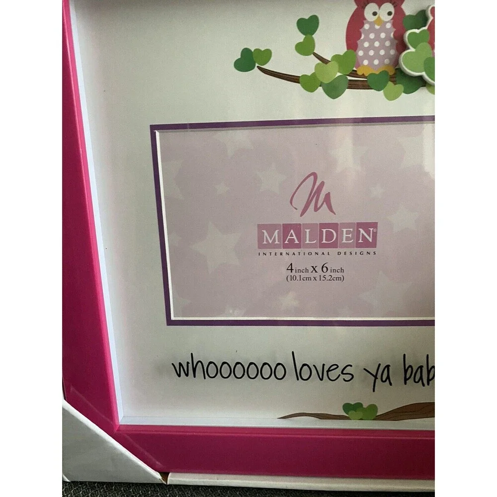 NIB - Malden Frame Pink with Owls “whooooo loves ya baby?” Baby Shower Gift